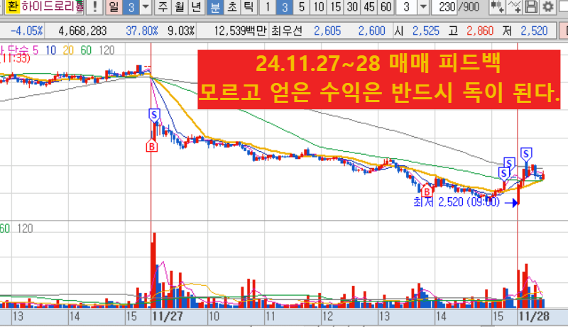 하이드로리튬 매매 피드백