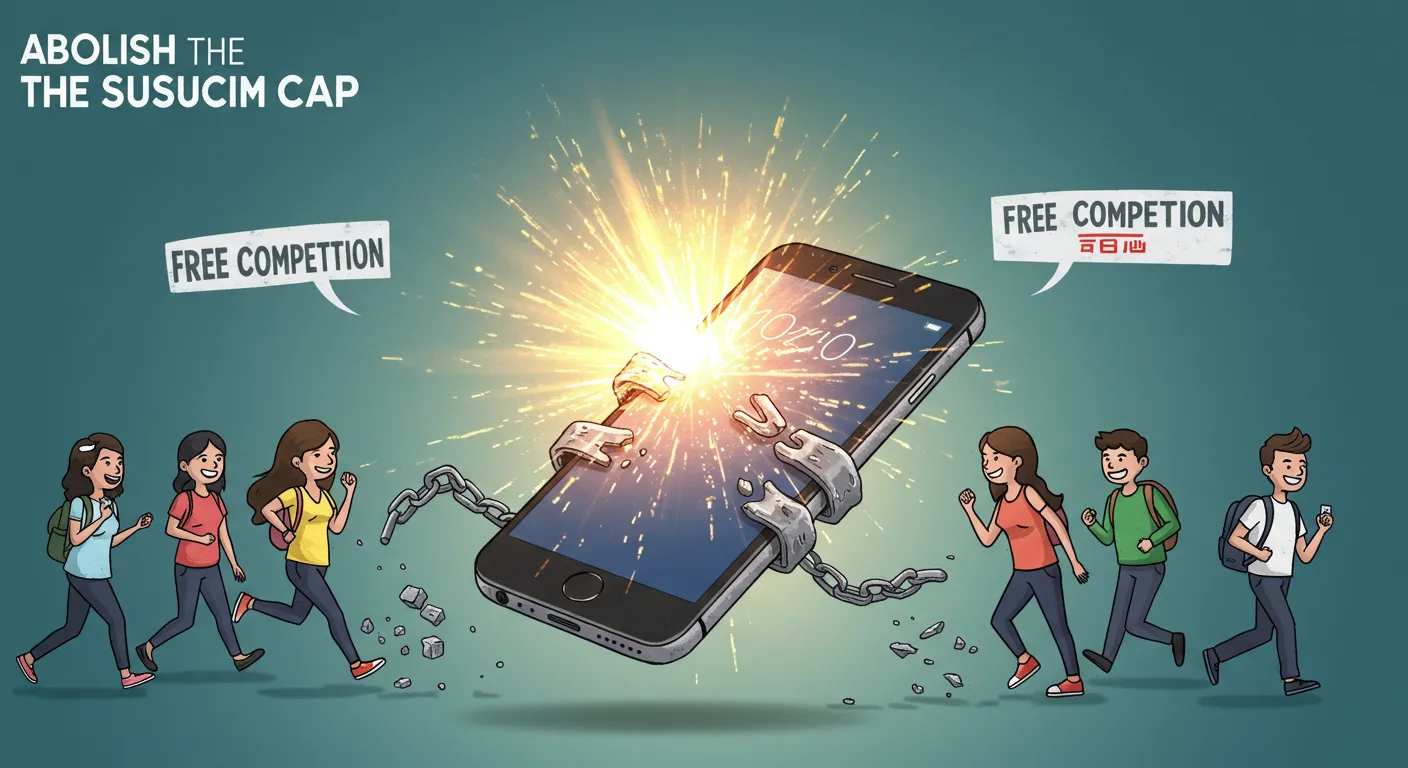 단통법이 폐지되어 즐거워하는 소비자 모습