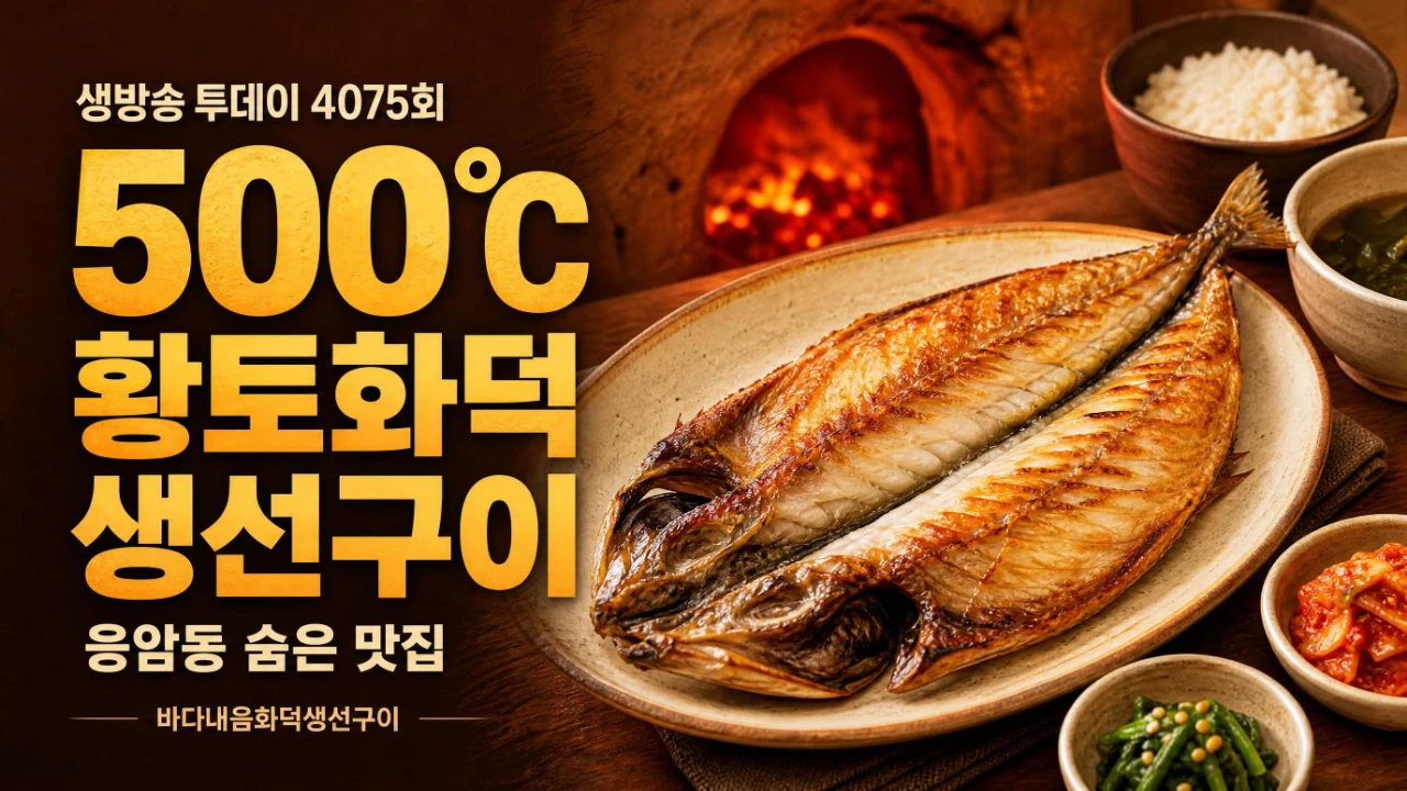 생방송 투데이 4075회 응암동 바다내음화덕생선구이의 500도 황토화덕 생선구이를 재구성한 이미지