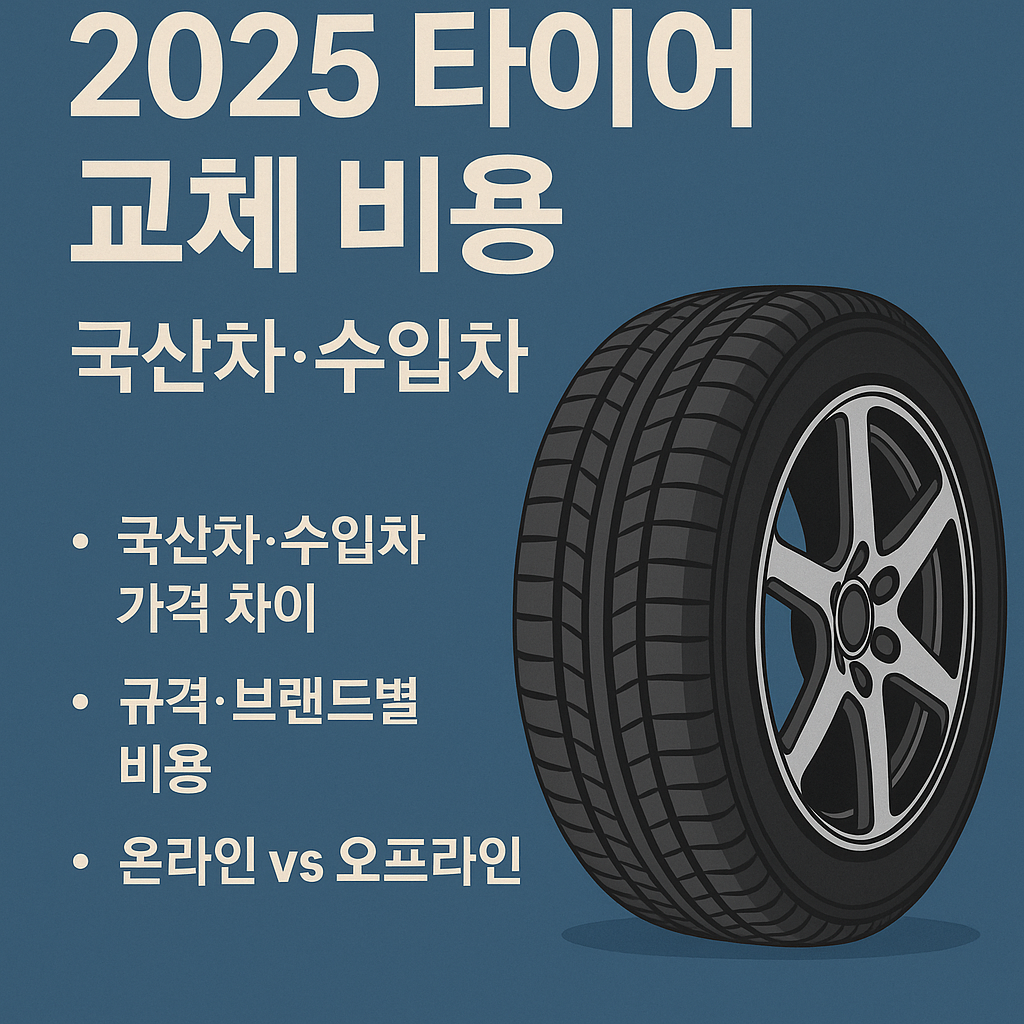 2025 타이어 교체 비용 ❘ 국산차·수입차 가격 차이 완전 정리