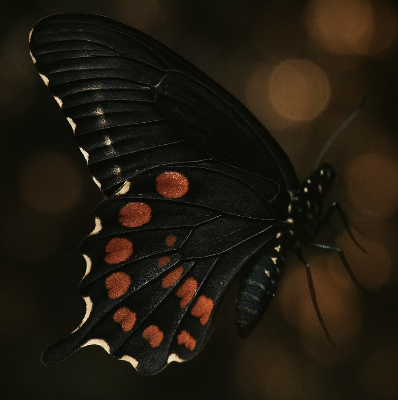 검은 벨벳 위의 붉은 초승달