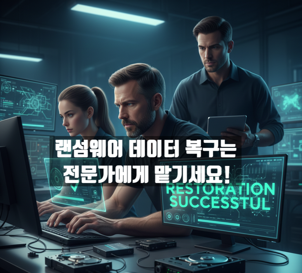 랜섬웨어 데이터 복구는 전문가에게 의뢰하세요!