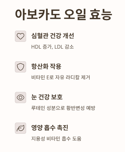 아보카도 오일 효능
