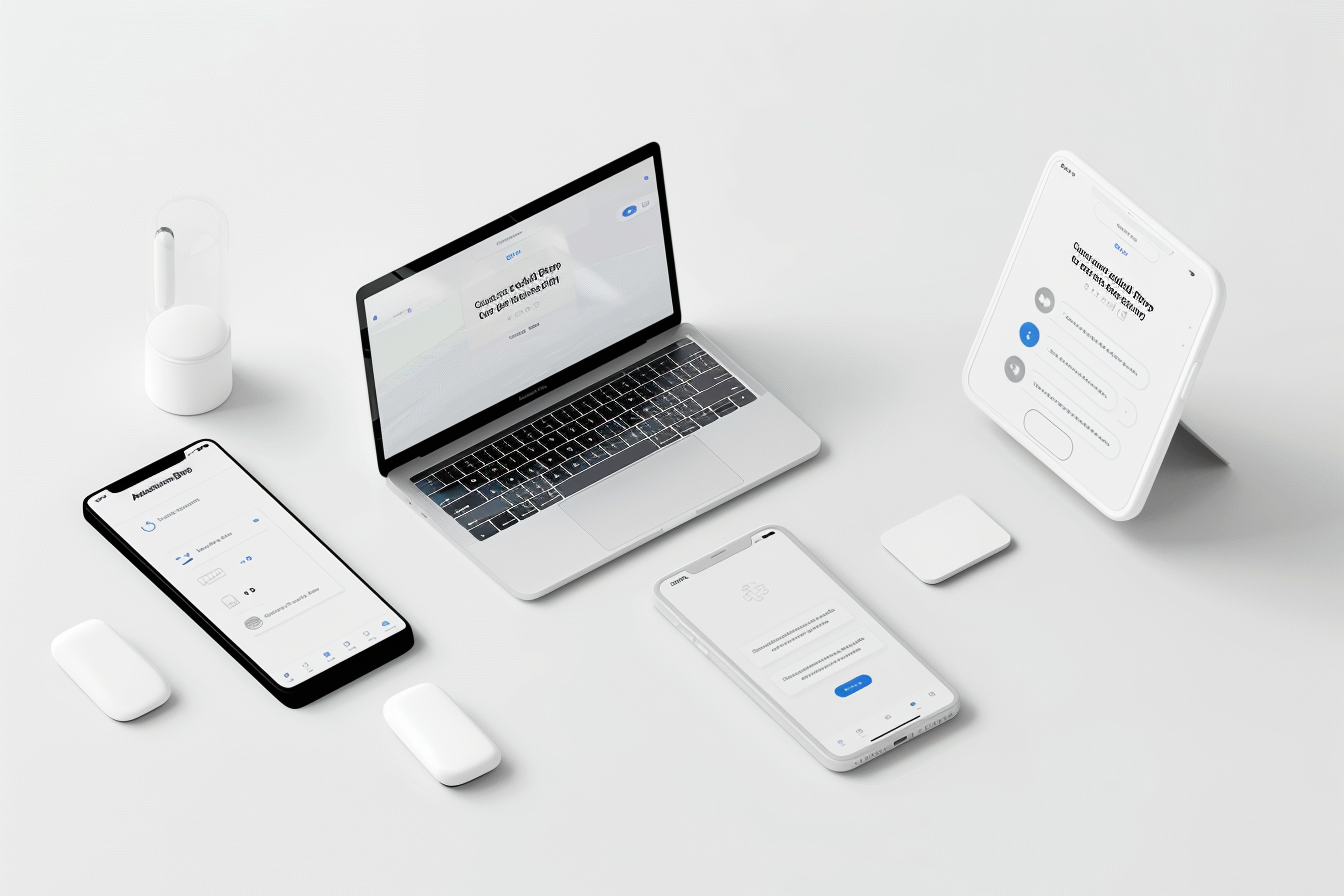 ChatGPT 사용 방법을 단계별로 보여주는 깔끔한 안내 이미지, 다양한 기기에서의 접속 방법과 번호가 매겨진 사용 단계