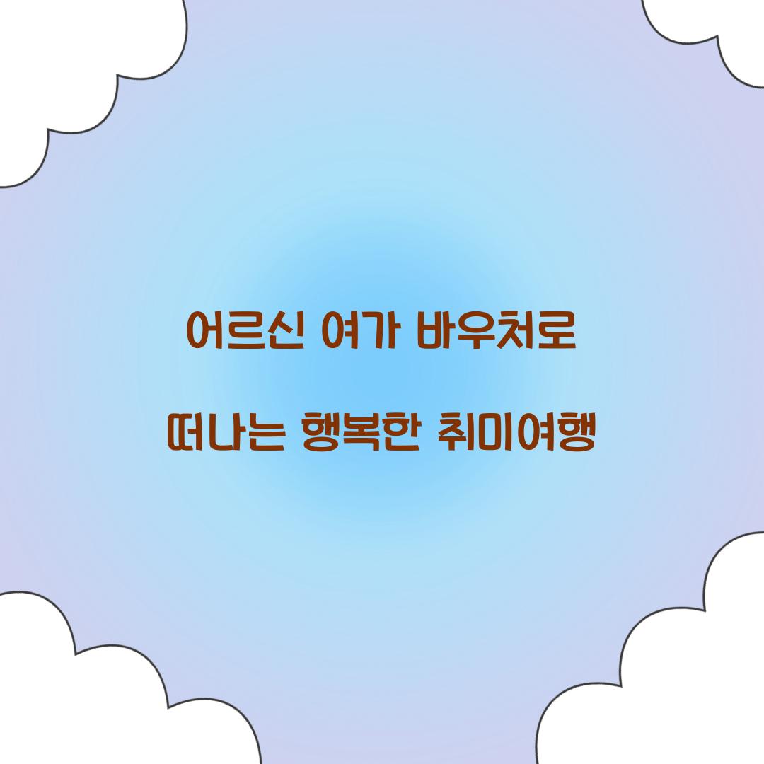 어르신 여가 바우처
