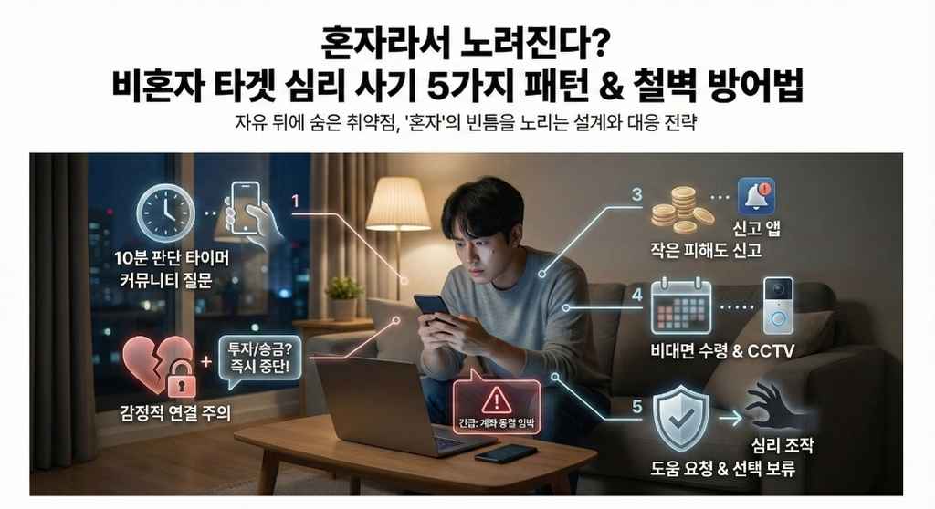 혼자여서 더 위험하다?사기꾼이 노리는 &lsquo;비혼자 타깃&rsquo; 행동 패턴 5가지