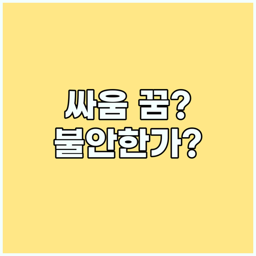 싸우는 꿈 자주 꾼다면? 꿈 해몽 전