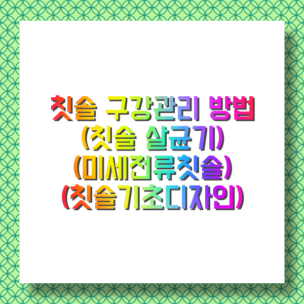 칫솔 구강 관리방법