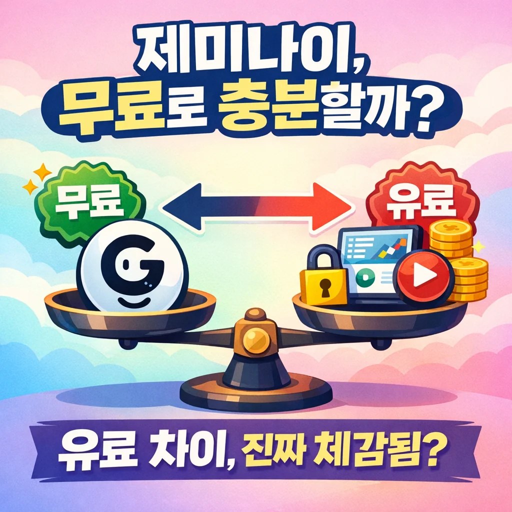 제미나이 유료 가격 할인, 유료&middot;무료 차이 총정리