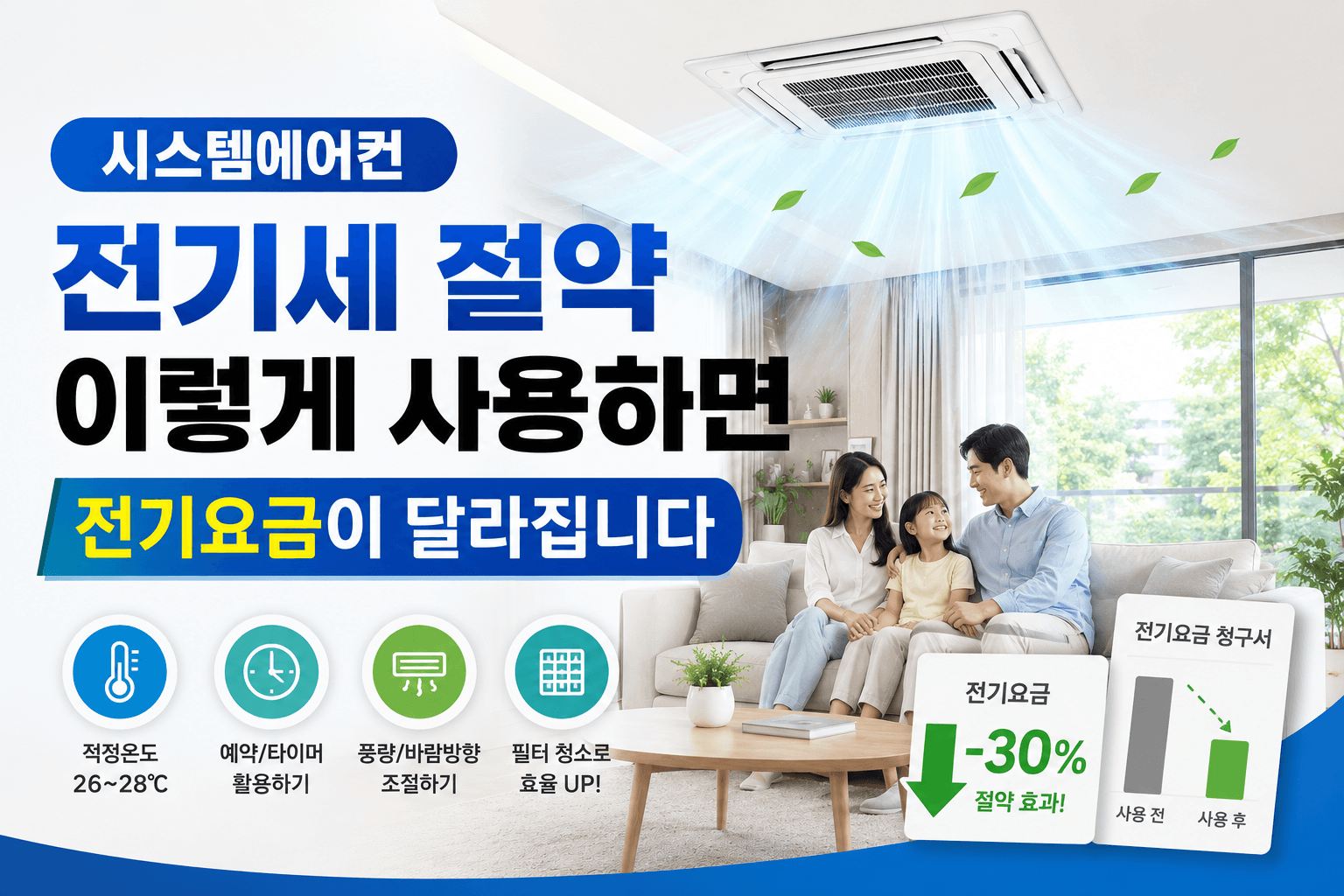 시스템에어컨 전기세 절약 이렇게 사용하면 전기요금이 달라집니다