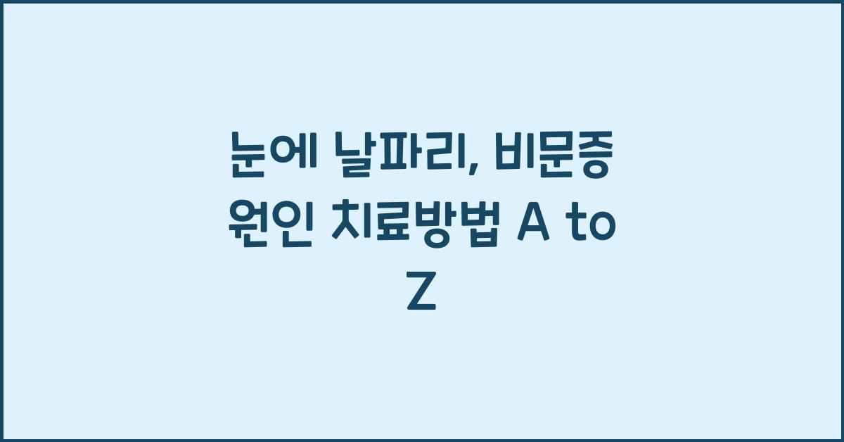 눈에 날파리, 비문증 원인 치료방법