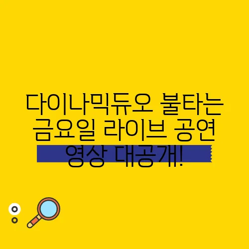 다이나믹듀오 불타는 금요일 라이브 공연 영상 대공개!