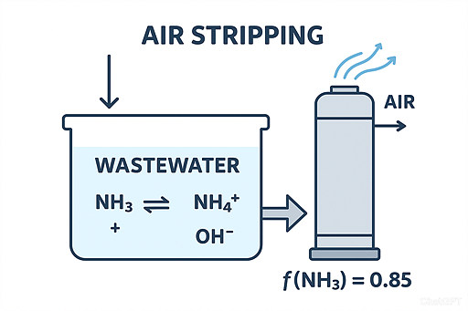 air stripping, NH3의 분율