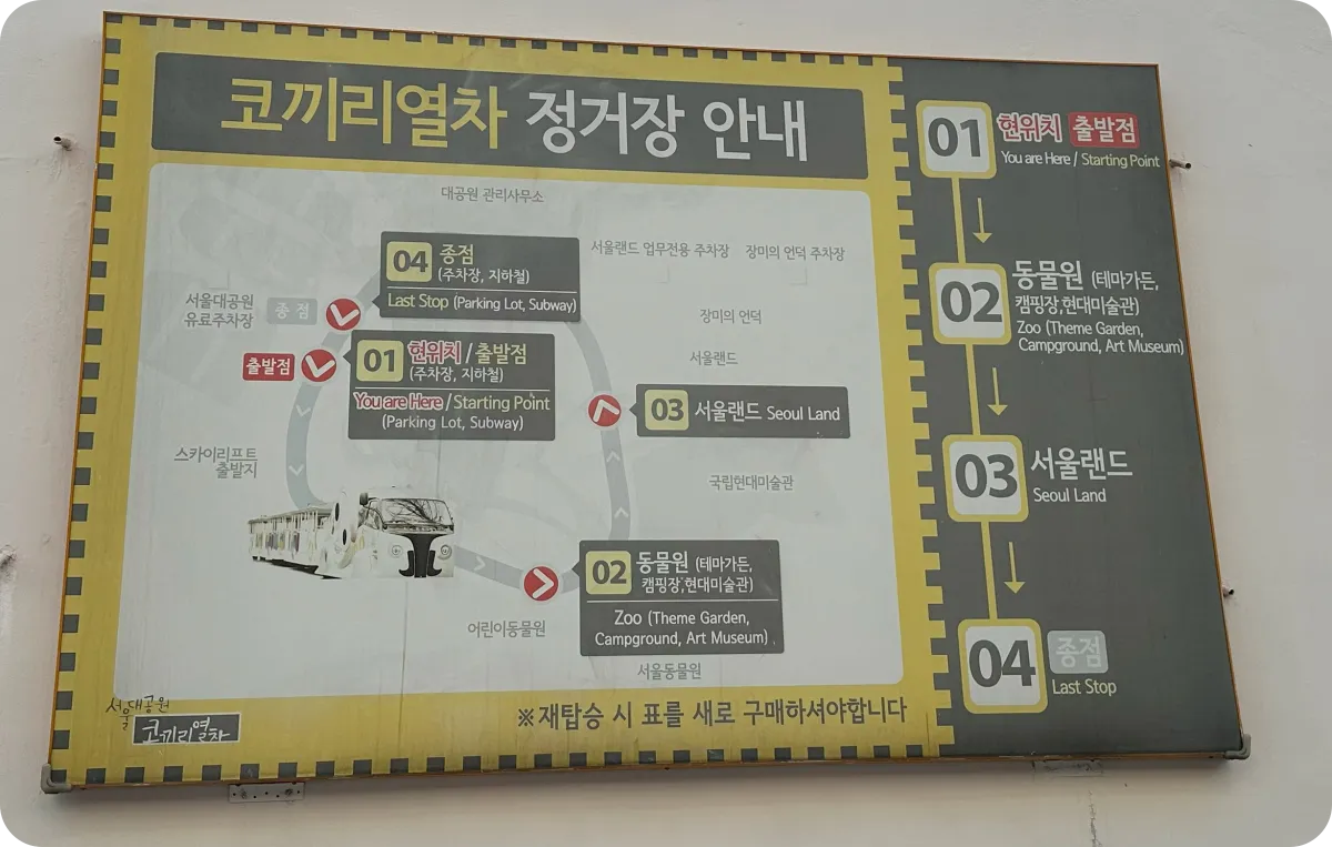 코끼리 열차 노선도