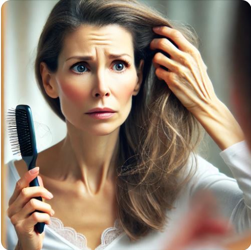 탈모로 걱정인 40대 여성