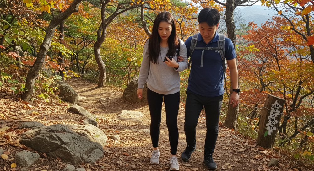 저작권-없는-부축해주는-등산회원