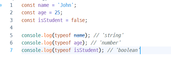 typeof 연산자 예제코드
