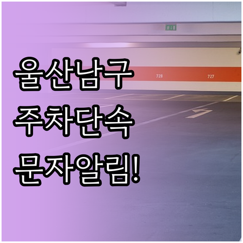울산 남구 주정차 단속 알림 신청법 ..