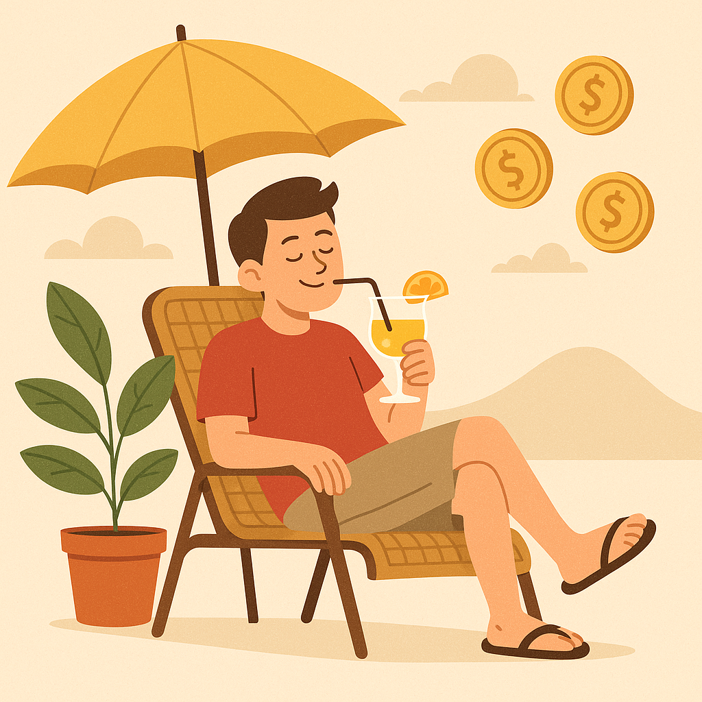 배당 받으면서 사는 파이어족 일러스트