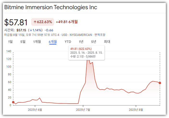 비트마인(BMNR) 최근 3개월 시세 분석 차트