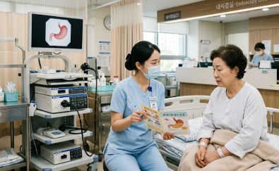 수면내시경 보호자 동반이 필요한 이유 안내하는 간호사