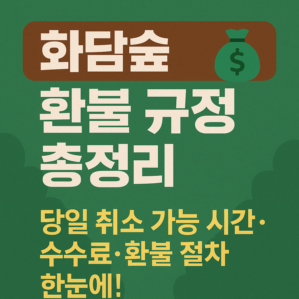 화담숲 방문 전 꼭 알아야 할 환불 정책과 운영시간.