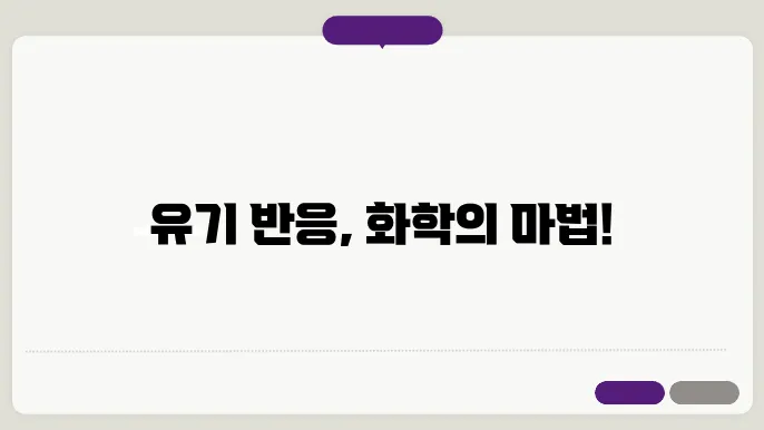 유기 반응의 전형적인 형태