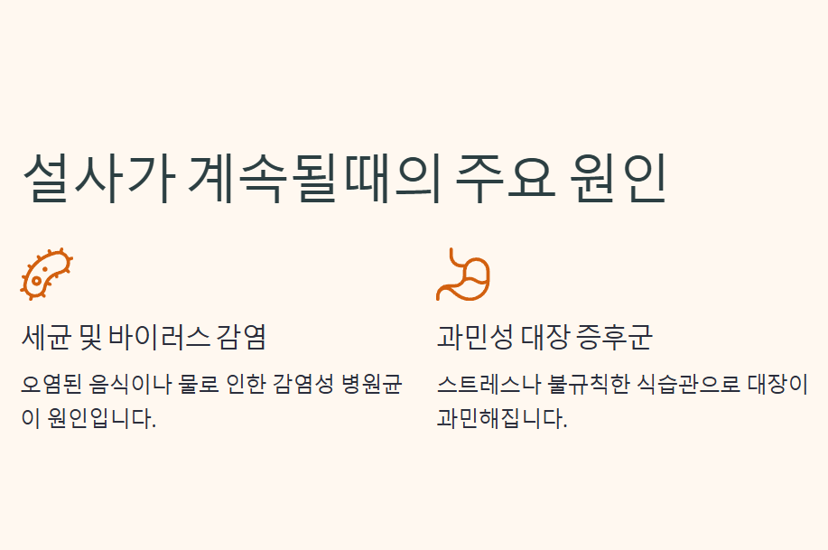 설사가 계속될때 원인