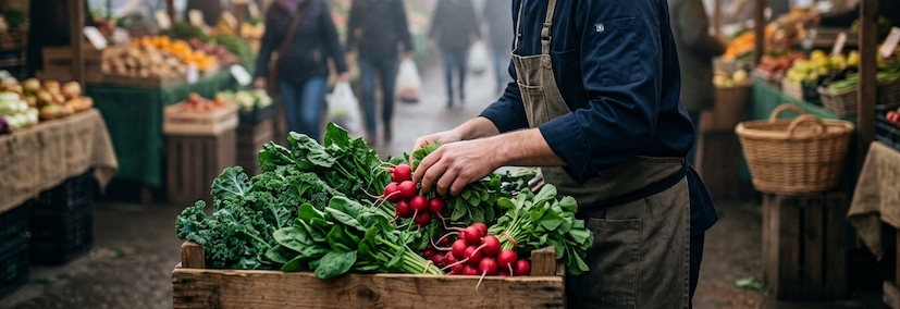 fresh vegetables at the market