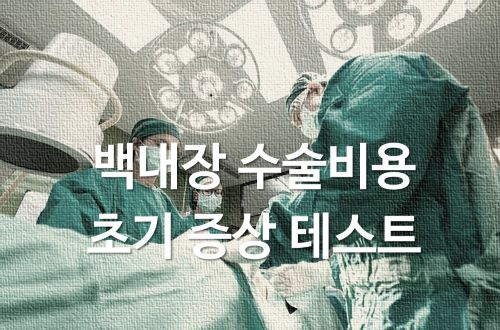 백내장 수술비용 가격 초기 증상 테스트