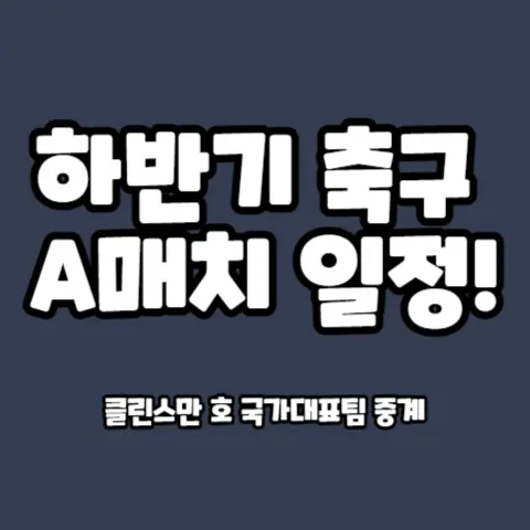 축구-A매치-하반기-국가대표-경기-중계