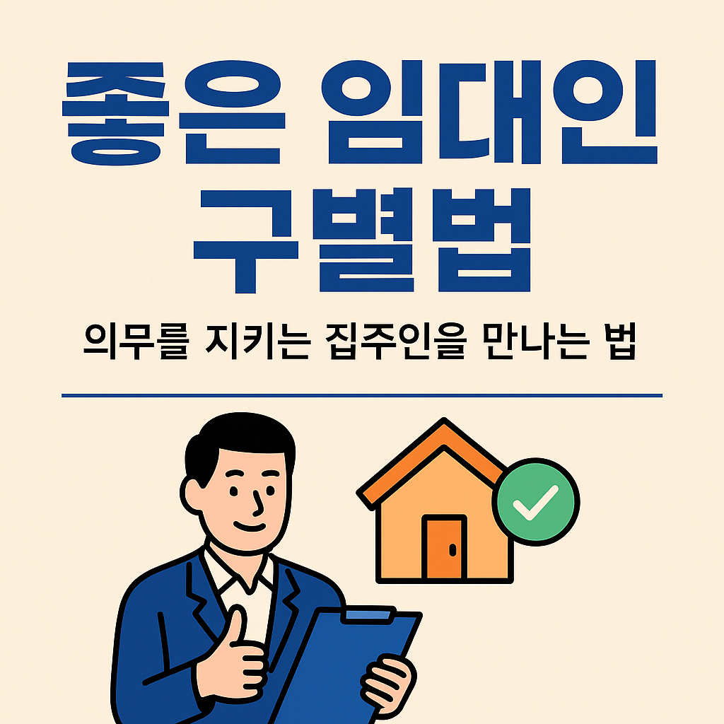 좋은 임대인 구별법, 의무를 지키는 집주인을 만나는 법