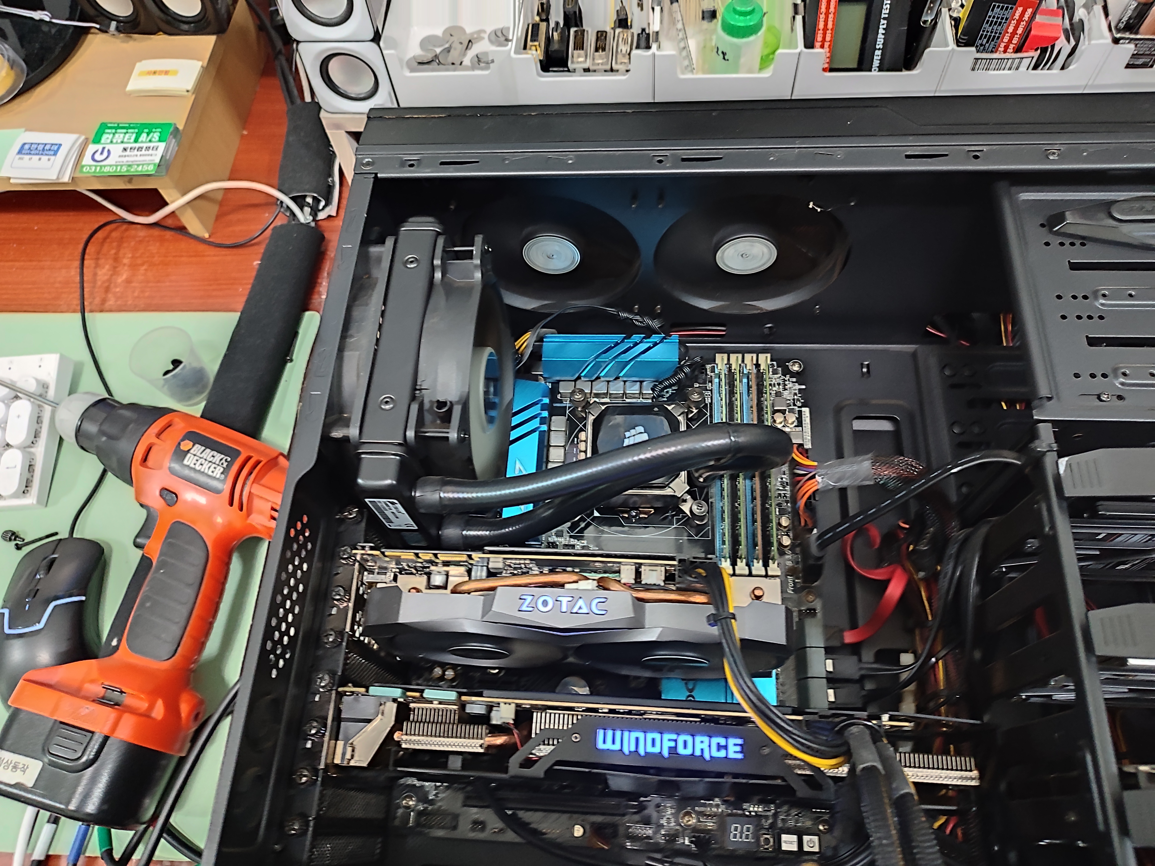 수랭쿨러 재장착하기