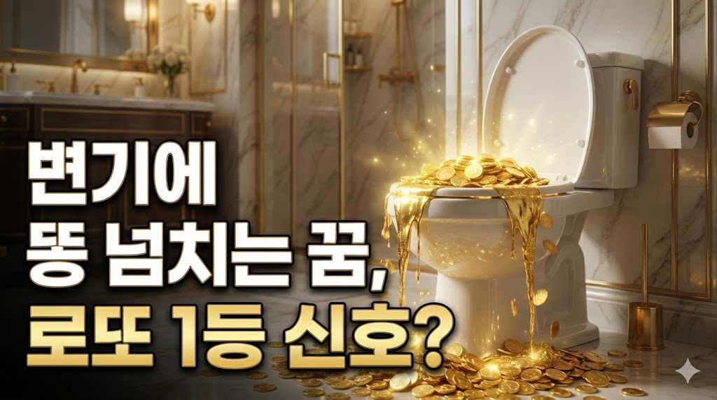 [꿈해몽] 변기에 똥이 넘치는 꿈: 로또 1등 당첨 신호일까? (상황별 길몽/흉몽 총정리)