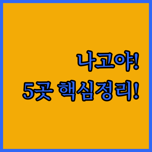 나고야 여행 완벽 가이드 가격대 위치..