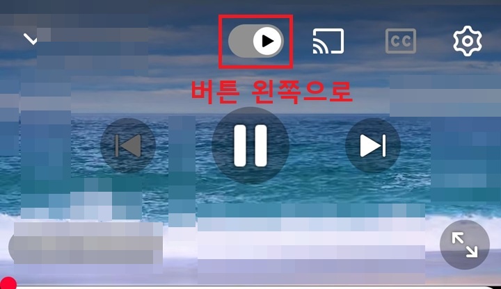 자동 재생 버튼 오른쪽으로 되어있음