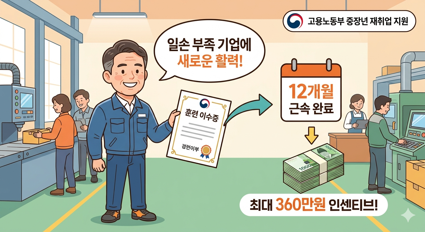 2026년 실선 일손부족일자리 동행 인센티브 자격 조건 및 최대 360만원 신청방법!