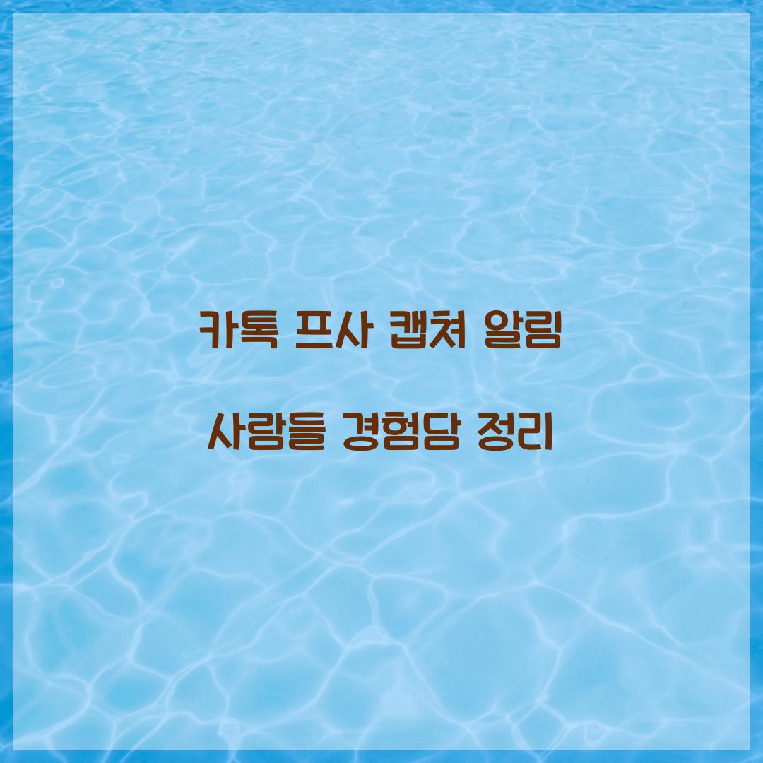 카톡 프사 캡쳐 알림