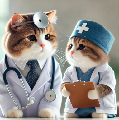 질병에 관해 고민하는 고양이