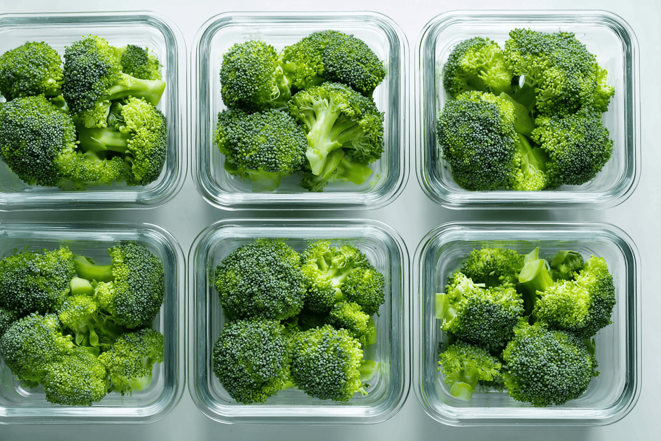 유리-반찬통에-담겨-있는-브로콜리-사진