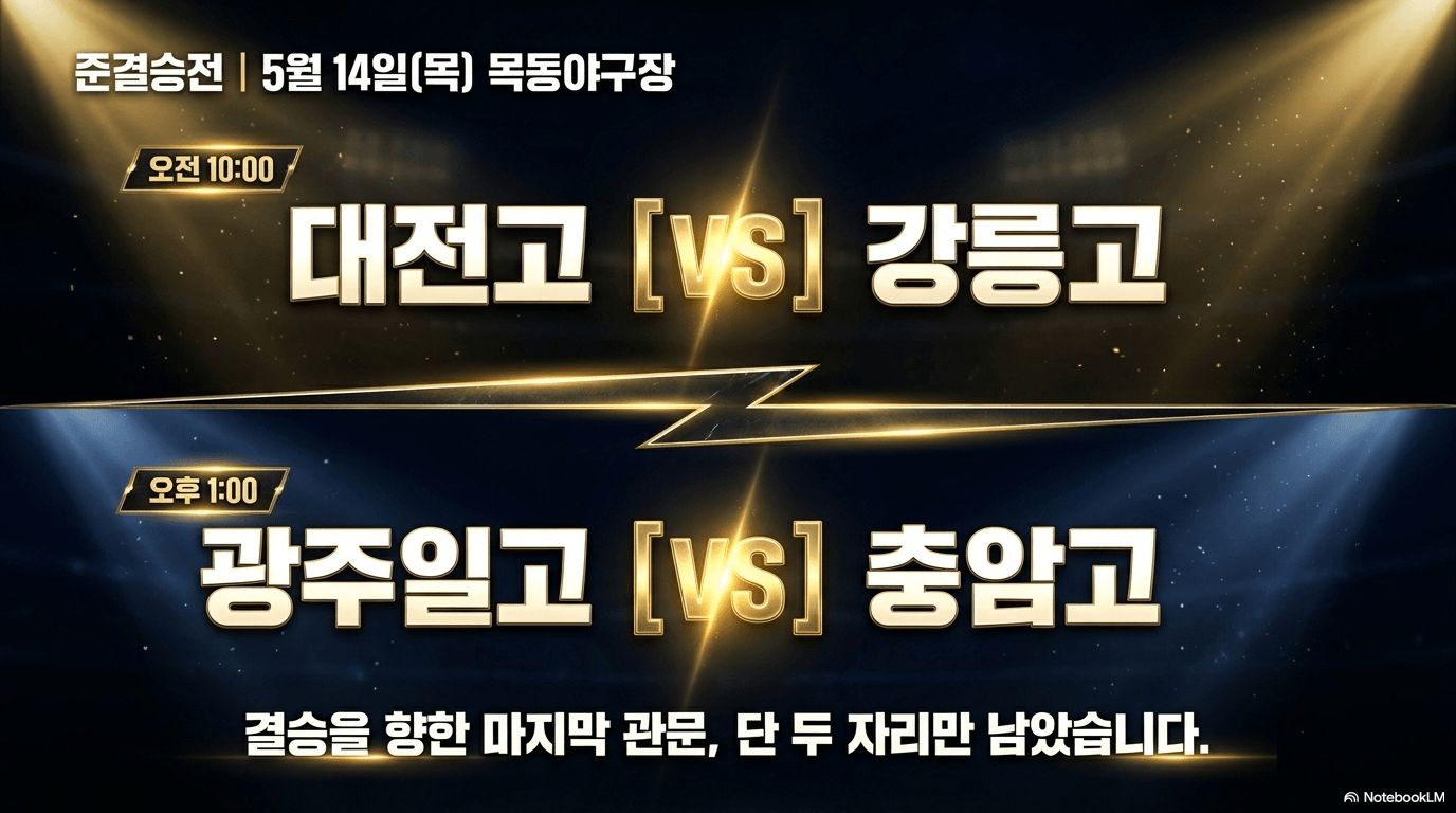 황금사자기 4강 대진표 및 준결승 일정