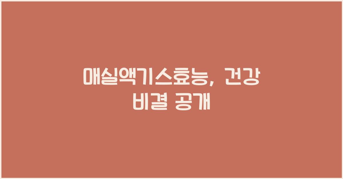 매실액기스효능