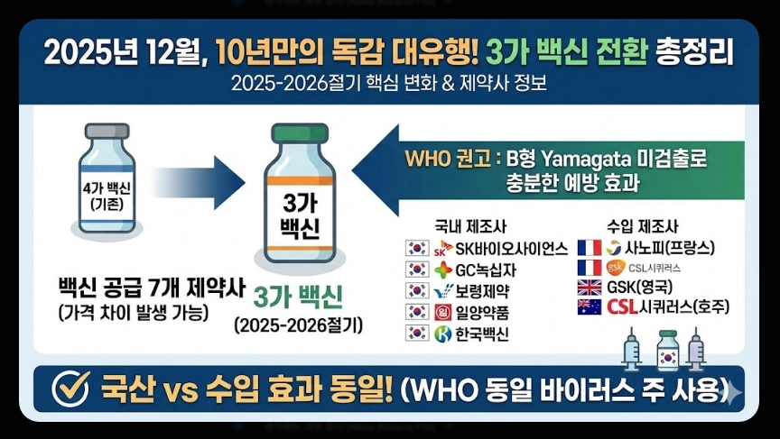 독감예방접종 가격비교,접종기간,3가 4가 백신차이