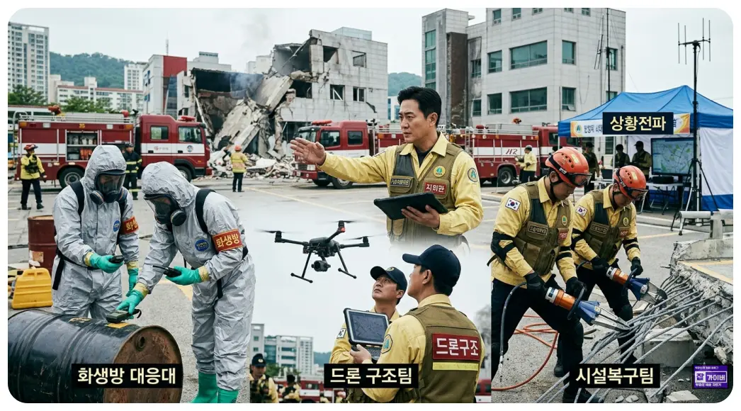 이 이미지는 민방위 기술지원대장의 **'기술적 전문성'**을 강조합니다.
