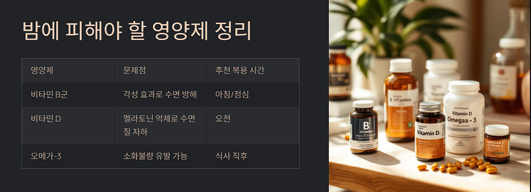 밤에 피해야 할 영양제 정리