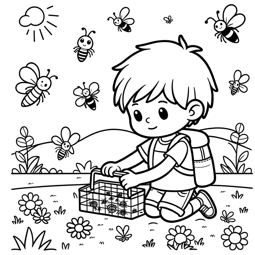 곤충채집 색칠공부 도안