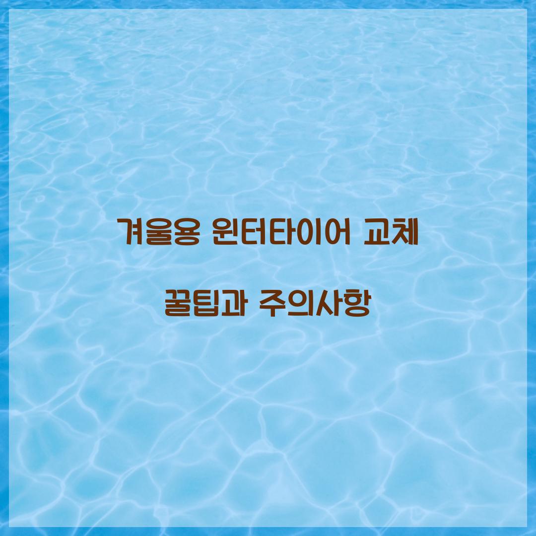 겨울용 윈터타이어 교체