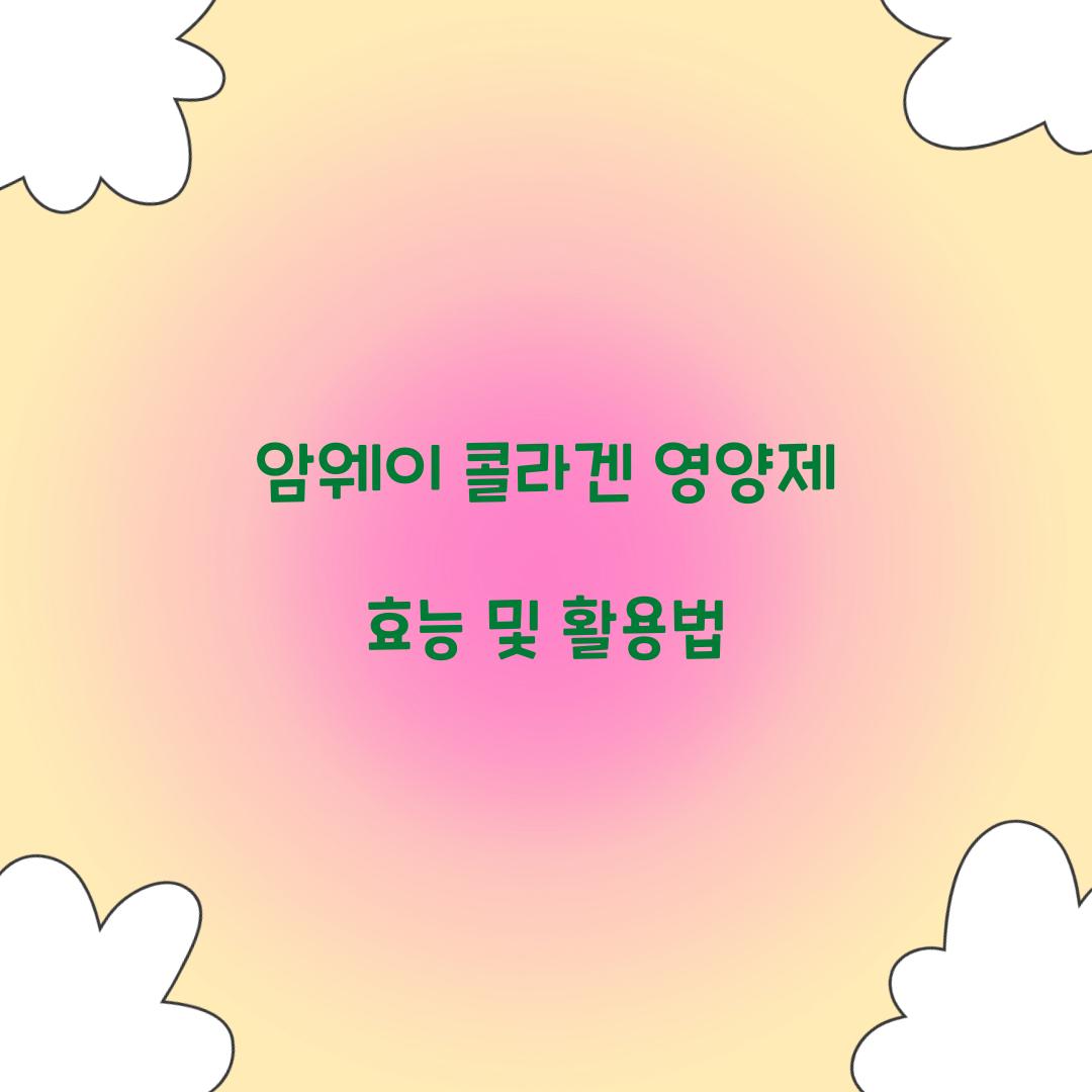 암웨이 콜라겐 영양제