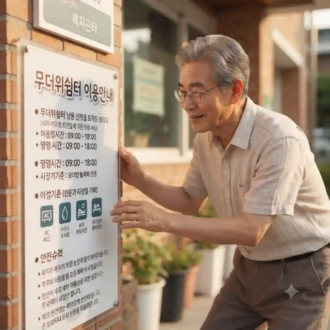 무더위쉼터 이용구분을 표지판으로 확인