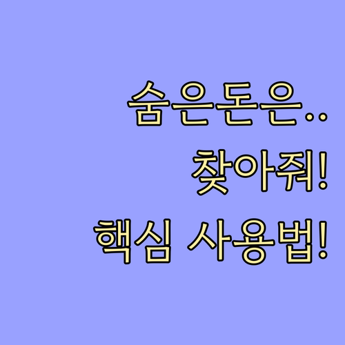 숨은 금융자산 찾기: 어카운트인포 사..